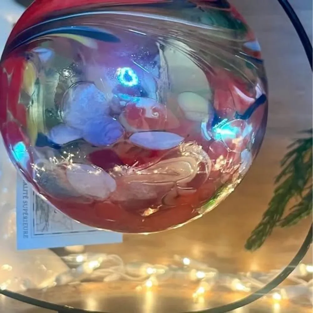 Hand blown Glass Ornament Witch gazing ball 5” oversized large NEW with tags
